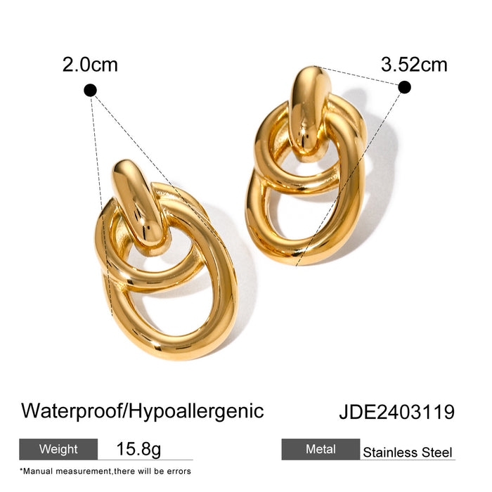 18K Gold Plated Stainless Steel Spiral Hoop Earrings - Summer Trendy Mosquito Coil Design