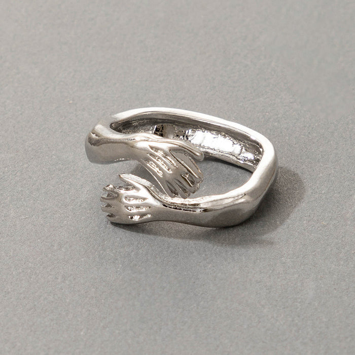 Dark palm hug lizard single ring