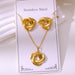 Wholesale 304 stainless steel hydraulic gold-plated earrings and necklace sets - wallojewerly 