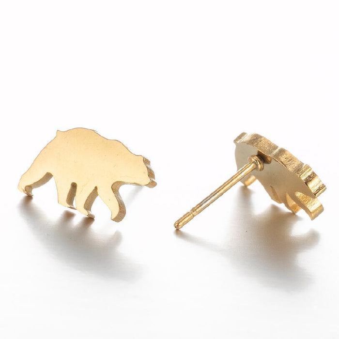 Polar Bear Stainless Steel Stud Earrings - Cute and Stylish Animal Jewelry