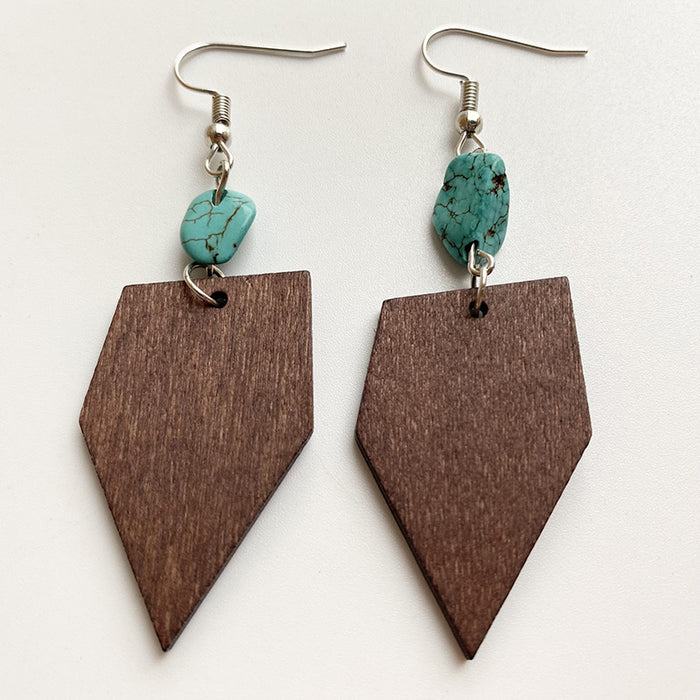 Wooden shape earrings