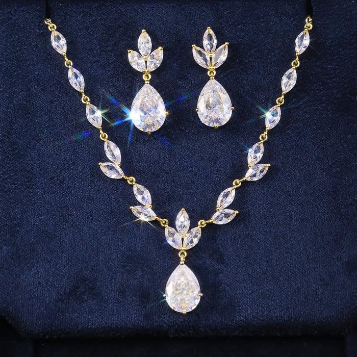 Zircon Earring Necklace Set