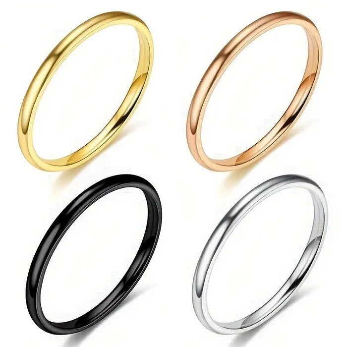 Korean style simple arc full finger ring for men