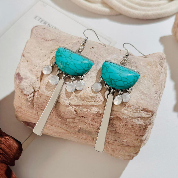 Turquoise earrings bohemian ethnic style earrings