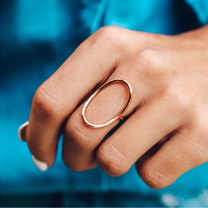 Anillo minimalista clásico simple, anillo geométrico de uso diario