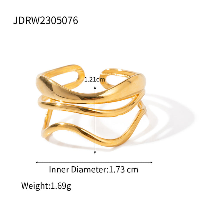 Stainless steel exaggerated ring high-end