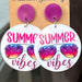 Summer seaside scenery acrylic earrings - wallojewerly 