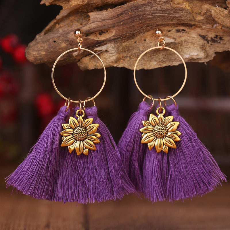 Halloween Cotton Tassel Earrings for a Fun Festive Look