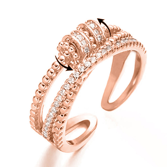 Women's open adjustable geometric ring