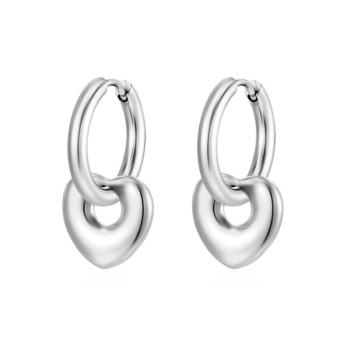 Pendant heart earrings 18K stainless steel plated earrings