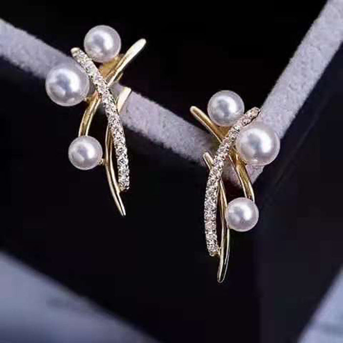 Imitation pearl earrings tassel earrings retro earrings for women