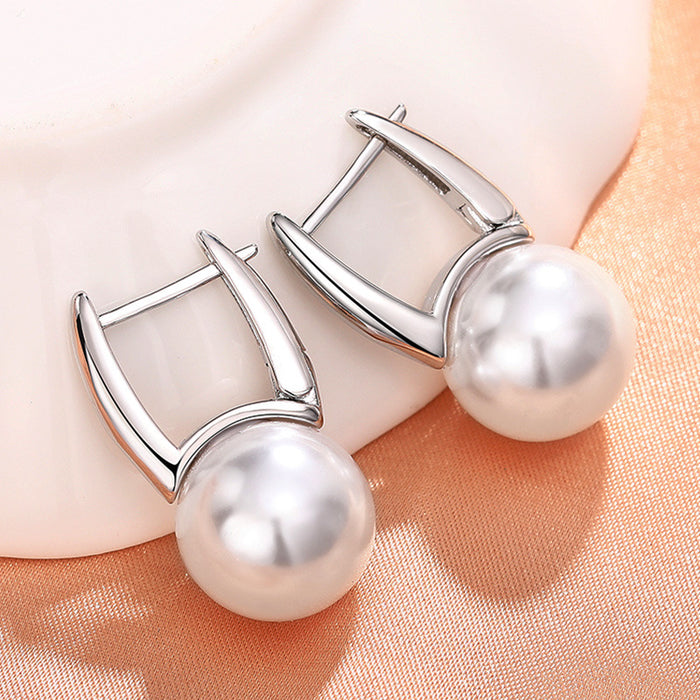 French retro imitation pearl earrings niche temperament earrings