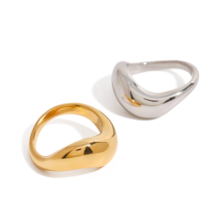 18k gold stainless steel exaggerated ring