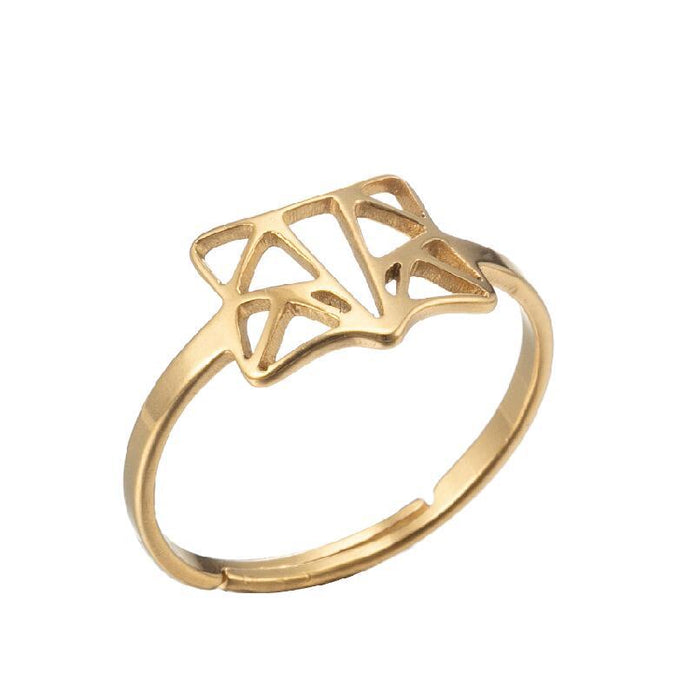 Geometric animal ring, stainless steel simple open ring wholesale