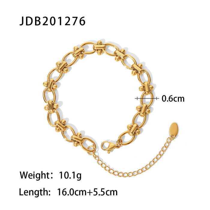 Stainless Steel Gold Pearl Bracelet Metal Chain Titanium Steel Jewelry