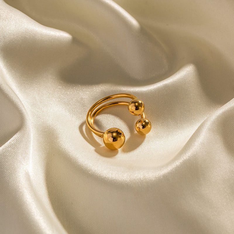 18K Gold Plated Stainless Steel Ring with Braided Design - Unique Jewelry for Women - wallojewerly 