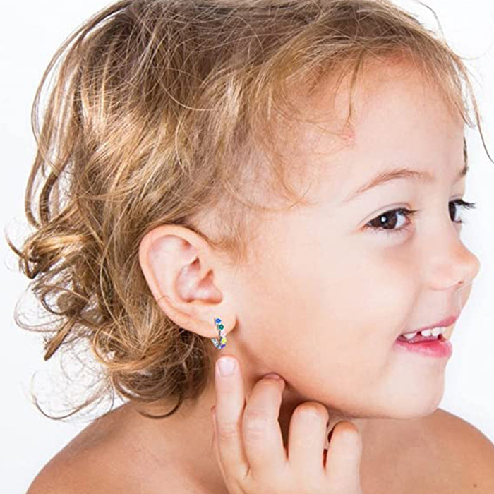 Floral earrings with fresh and colorful glue