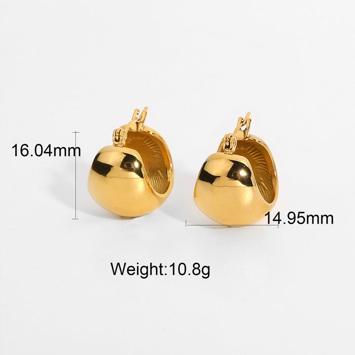 Pendientes de bola 3D de acero inoxidable bañados en oro de 18 quilates: joyería minimalista de moda