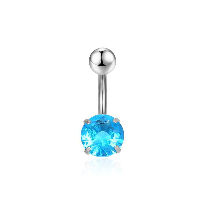 Stainless steel zircon round double head belly button ring belly button nail