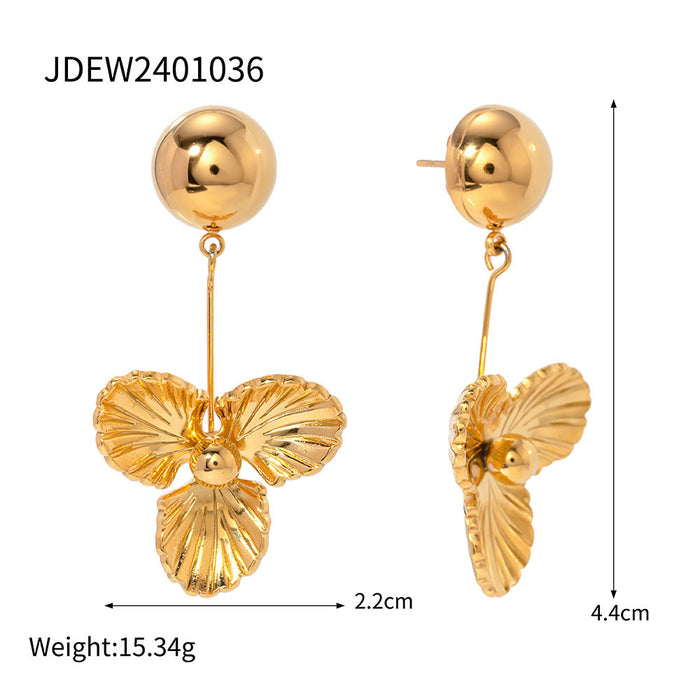 Pendientes de estrella de mar de acero inoxidable bañados en oro de 18 quilates: joyería única con diseño en 3D