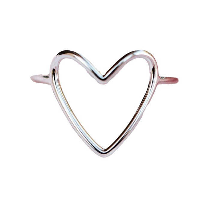 Anillo de corazón simple, anillo clásico liso, accesorios elegantes