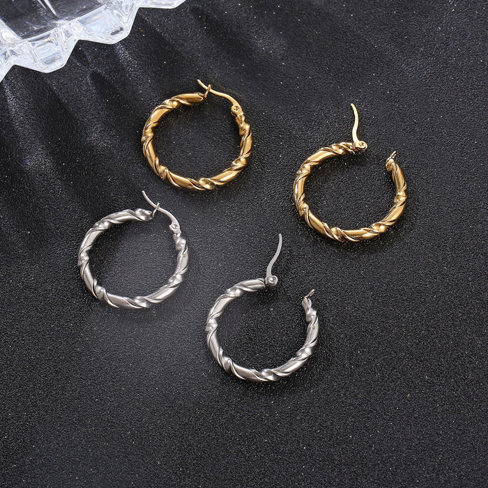 Irregular stainless steel earrings simple style 18K gold plated