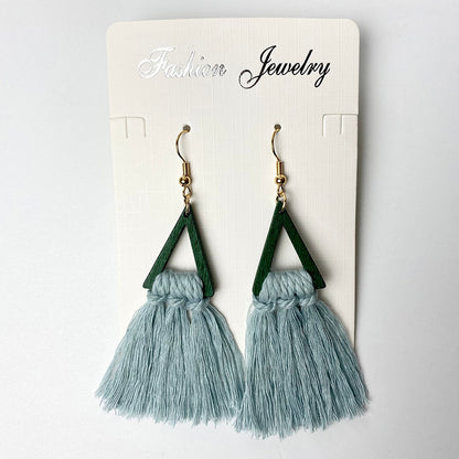 Bohemian Tassel Earrings with Wooden Design for Wedding and Gifts