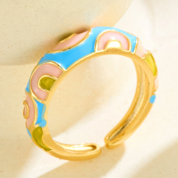Wholesale colorful enamel leopard print rings