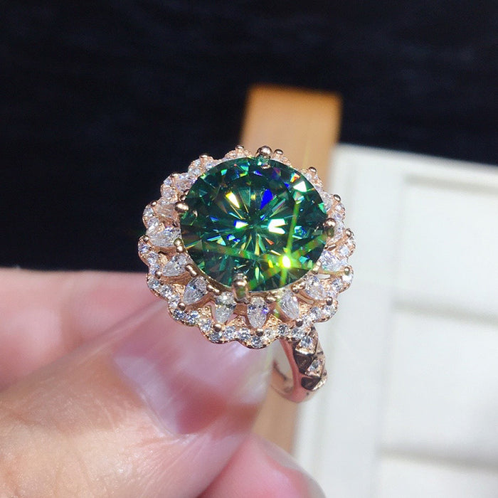 Imitation Maldives blue zircon ring fire ring