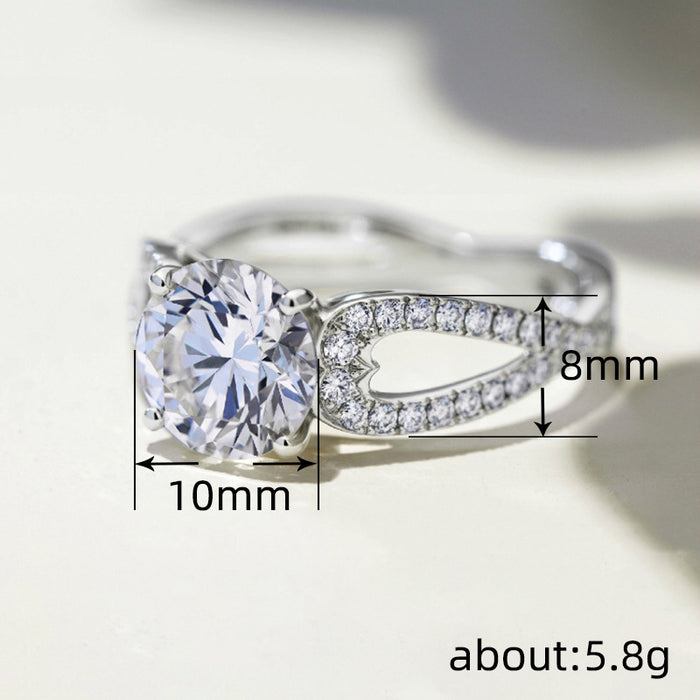 Hollow cross four claw ring wedding proposal engagement ring