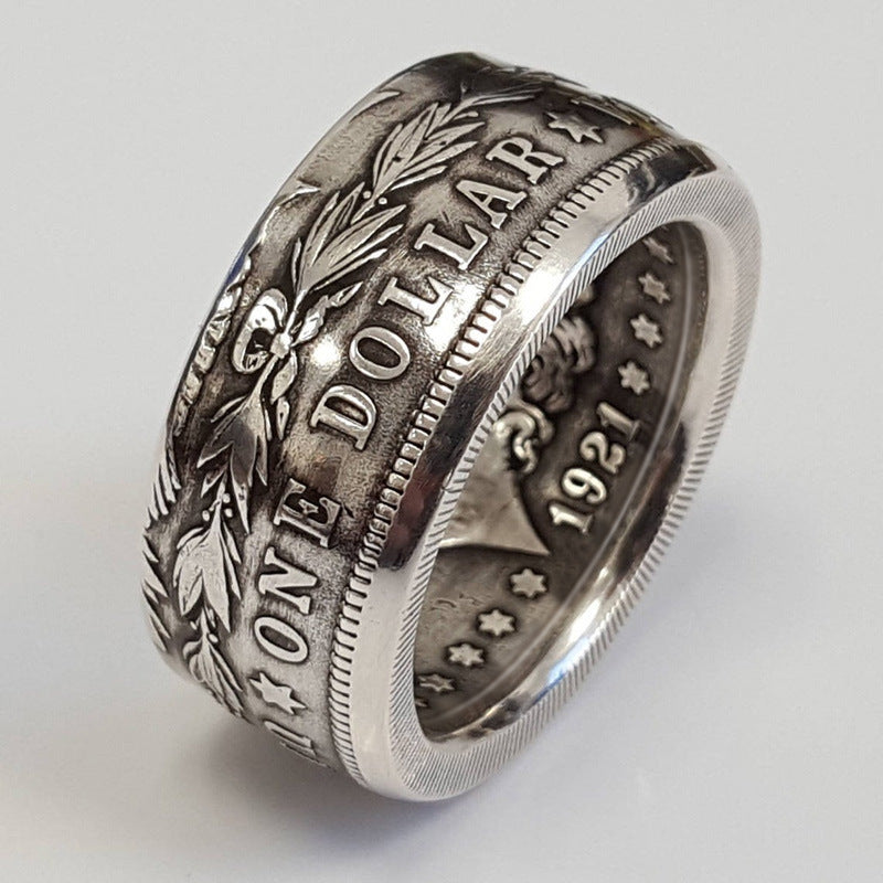 Anillo de aleación con letras digitales creativas al por mayor