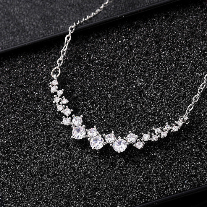 Korean style brilliant starlight zircon pendant necklace, women's necklace