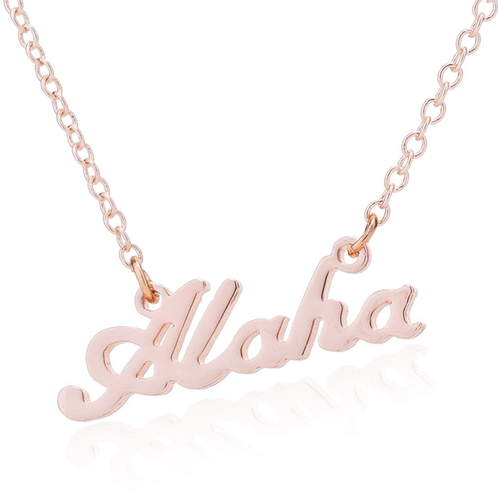 Alaha letter combination necklace, ins retro fashion English letter clavicle chain female jewelry