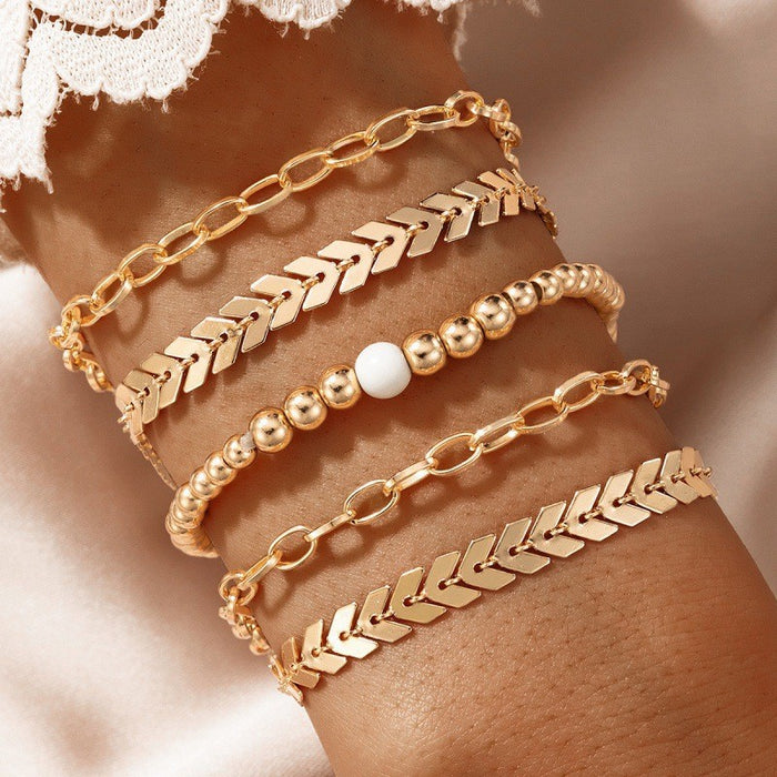 Punk Chain Bracelet Set - Six-Piece Bohemian Jewelry for Women