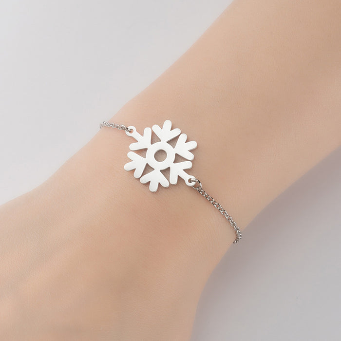 Christmas snowflake pendant bracelet, winter all-match personality jewelry wholesale