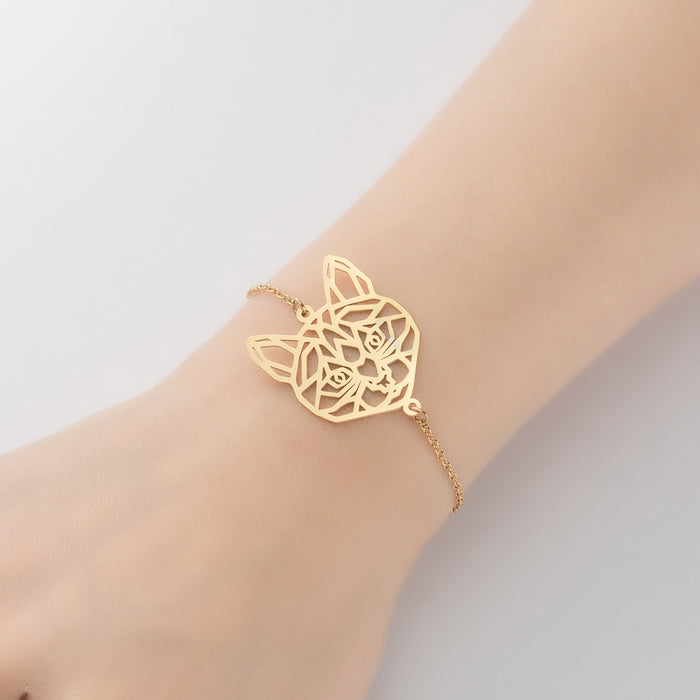 Elegant small animal bracelet, stainless steel girls niche fashion jewelry wholesale