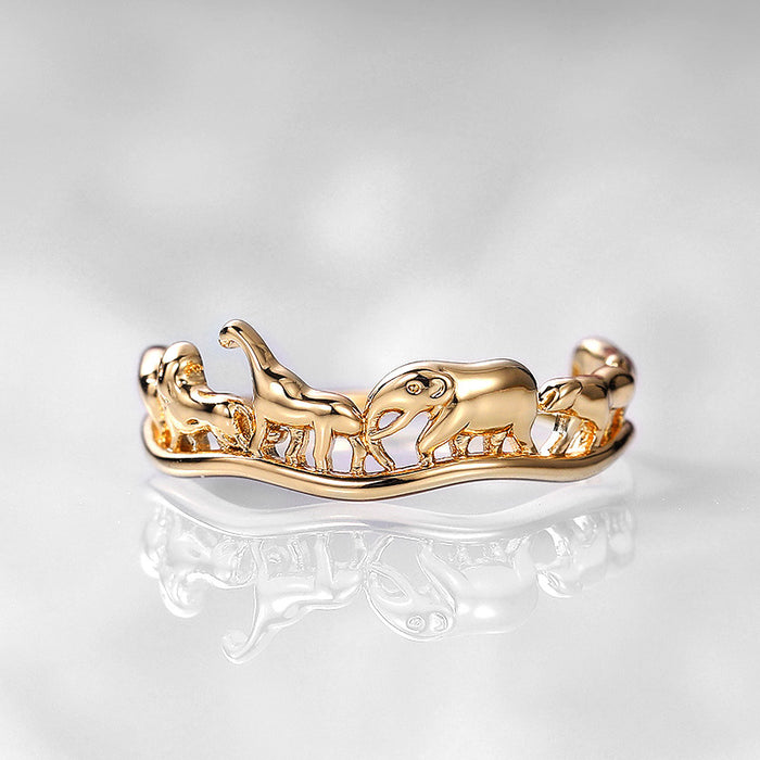 Circus Animal Ring Japanese Creative Light Luxury Style Women's Ring