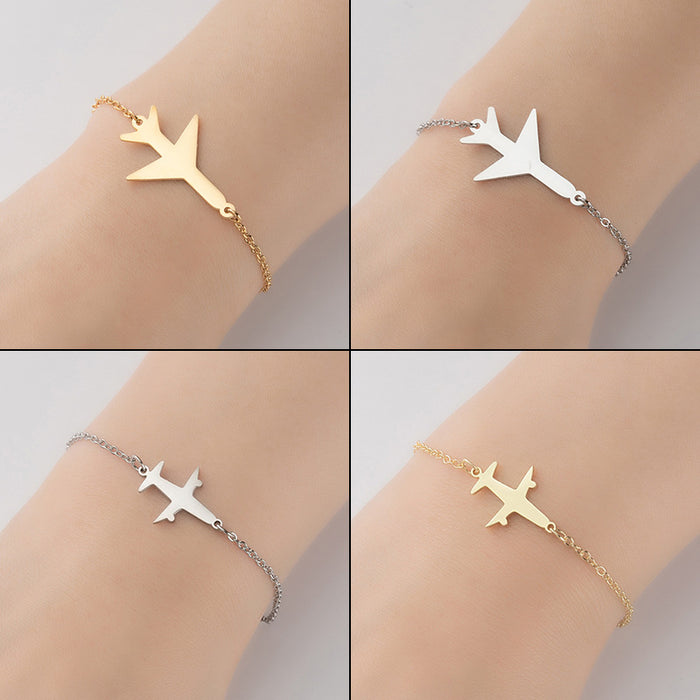 Creative airplane pendant bracelet, European and American sweet student jewelry wholesale