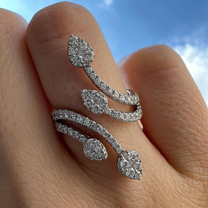 Light luxury plant flower ring exquisite beauty