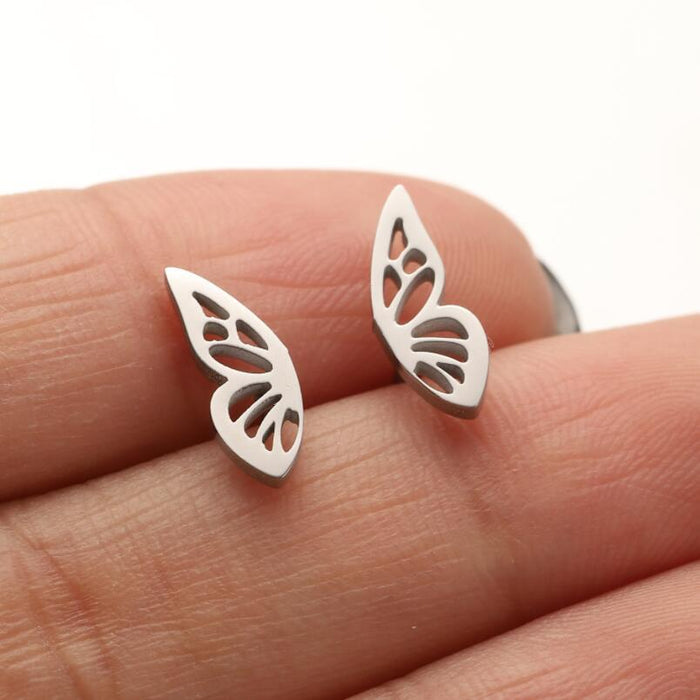 Butterfly wing earrings, Amazon new girls cute spring and summer love pattern personality earrings wholesale