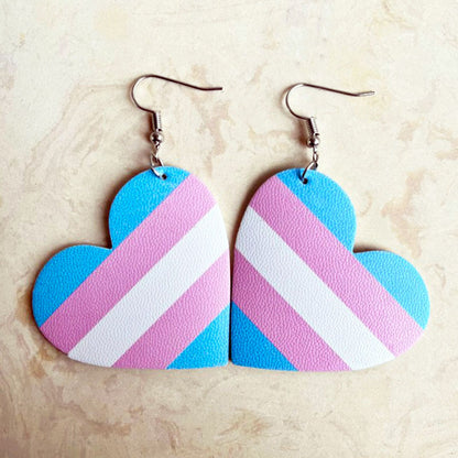 Colorful Stripe Leather Earrings for  and Instagram