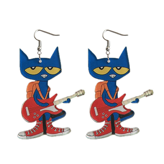 Cute Guitar, Cat, Elephant, and Dog Earrings for Students and Teachers