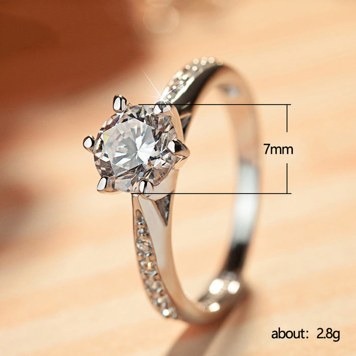 Classic six-claw zircon ring eight hearts and eight arrows engagement ring