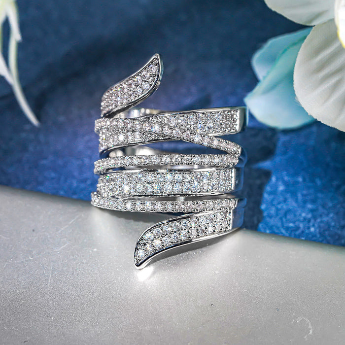 Women's special-shaped ribbon multi-layer ring