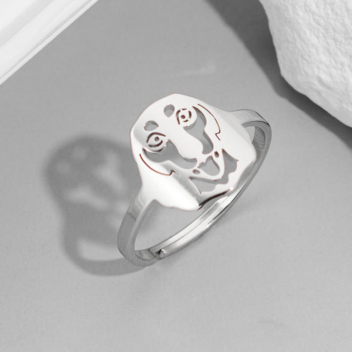 European and American INS style small animal rings, light luxury stainless steel cat and dog open rings wholesale