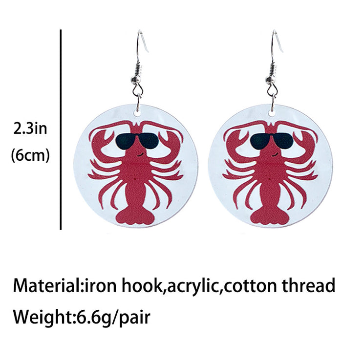 Acrylic lobster earrings