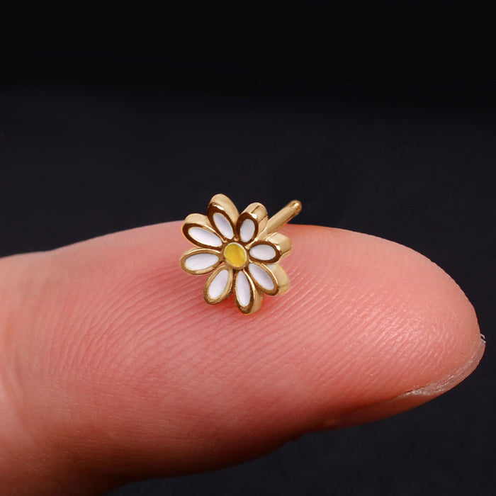 Daisy flower earrings summer personality sunflower ear bone studs