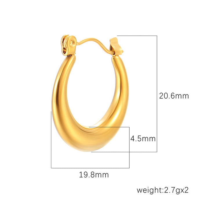 Half-circle hollow earrings French 18K plated earrings