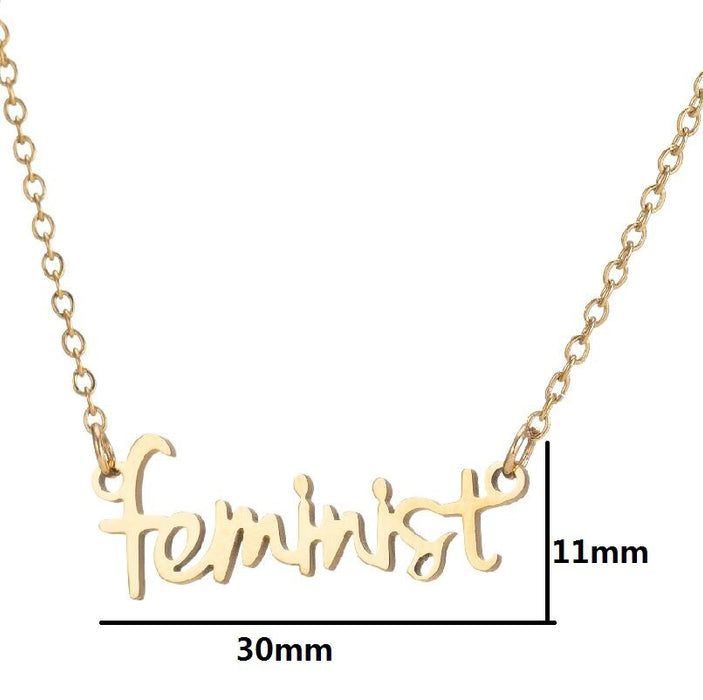 Feminist feminism pendant necklace, cross-border new fashion letter necklace wholesale