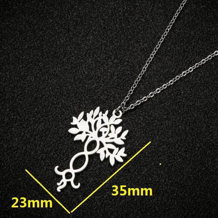 Collar con colgante de árbol de la vida, cadena de clavícula con diseño de árbol de los deseos de acero de titanio, regalo creativo, estilo Ins para mujer